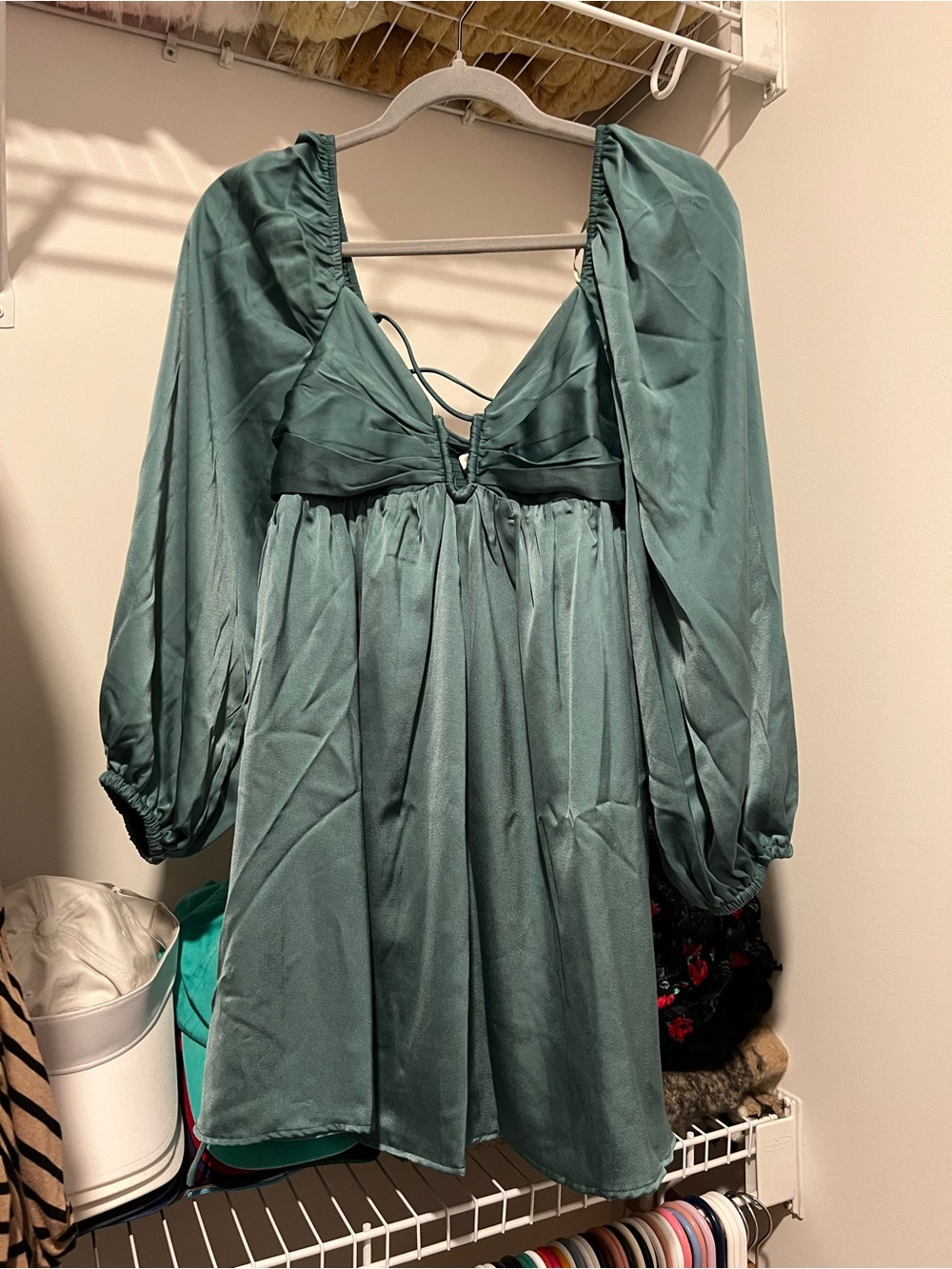 Mustard Seed Teal Long Sleeved Mini Dress